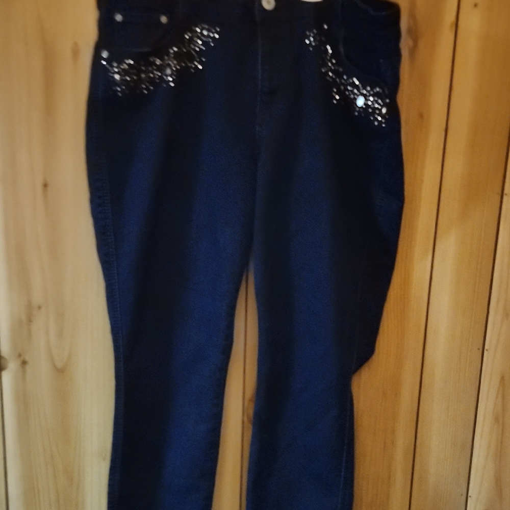Women's Canyon River Blues Ankle Biter Jeans with Sequin Detail